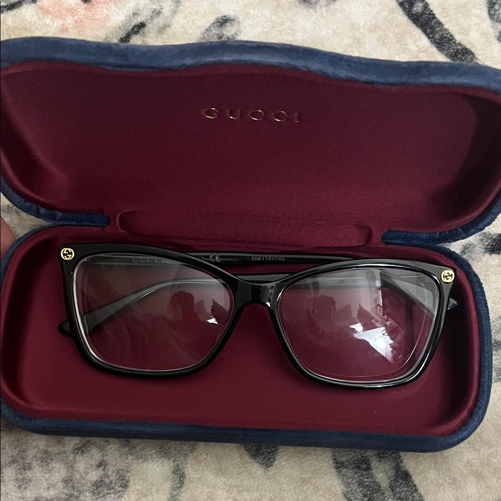 Gucci Black Eyewear with Burgundy Case